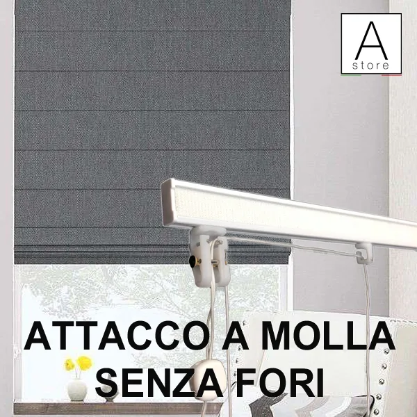 sistema pacchetto a vetro senza foro con attacco a molla su finestra